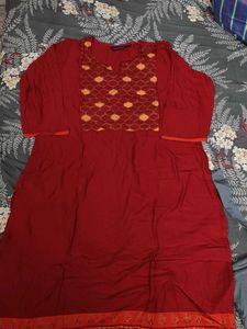 Red Kurta- Rangmach By Pantaloons - XL