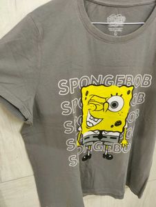 SpongeBob Graphic Oversized Tee – Grey