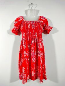Red Printed Casual Dresses (Women's)