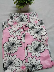 Pink Floral Button-Down Shirt