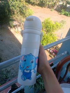 White Water Bottle With Straw