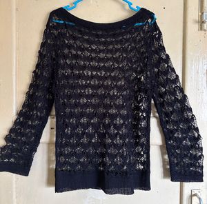 Black Lace Long Sleeve Top