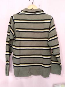 Reebok Striped Collared Sweater