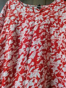 Red Cotton Co-ord Set