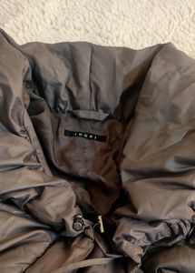 Metallic Feather Puffer Skirt Jacket