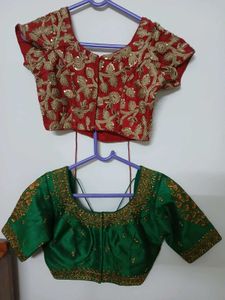 Embroidered Saree Blouses (Set of 2)