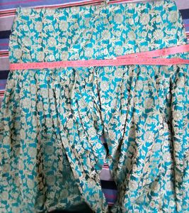 Banarasi Jacquard Green Floral Dhoti Salwar