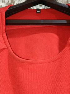 Red Wool Strechable New Dress 👗