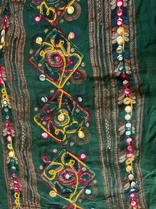 Green embroidery dupatta