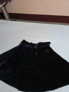 Cute Black Velvet Mini Skirt
