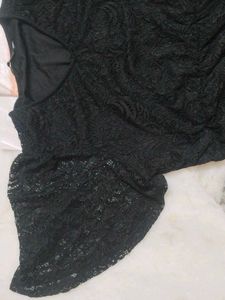 Elegant Black Lace Dress, febric floral barcode
