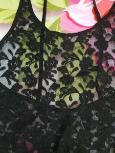 (1100)Black Lace Bodysuit
