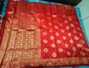 Red &amp; Gold Silk Saree