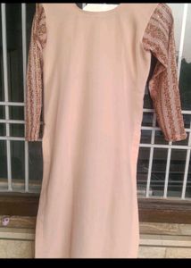 S-M Beautiful Peach &amp; Gold Embroidered Suit