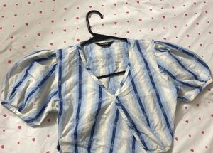 Striped Puff Sleeve Top