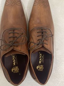 MANZ Executive Brown Leather Dress Shoes