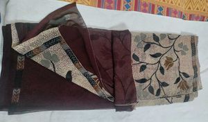 Maroon Printed Chiffon Saree