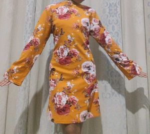 Floral Long Sleeve Mini Dress