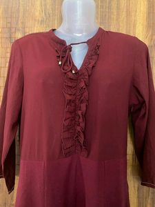 Stylish Long Dress Maroon
