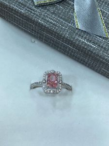925 Italian silver Ladies ring Pink AD