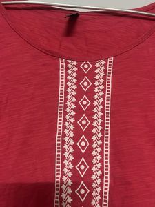 pink Embroidered Top