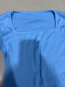 Y2K Square Neck Full Hands Crop Top