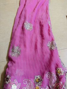 Pink &amp; Magenta Embroidered Saree combo