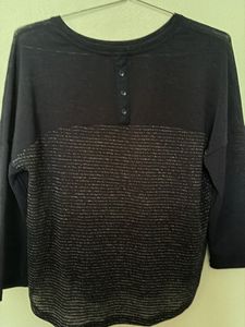 Navy Patterned Top
