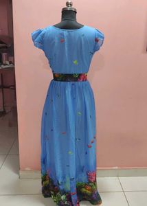 Blue Reef Print Maxi Dress
