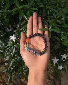 Chakra Bracelet with Hamsa Charm