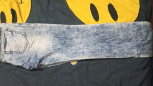 Blue Faded Denim Jeans For Men