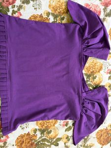 Purple Puff Sleeve Top