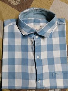 Blue &amp; White Checkered Shirt