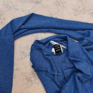 💙 SHEIN Chic Blue Bell Sleeve Crop Top 💙
