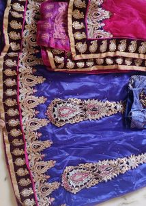 Navy Blue Lehenga Choli With Pink Dupatta