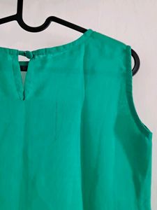 Green Pleated Mini Dress