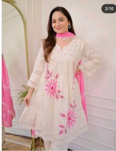 Pink Plus Size Designer Shifli Cotton Suit Set