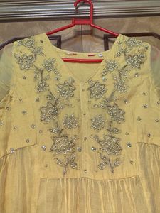 Yellow Embellished Long Gown