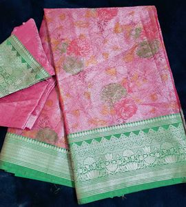 Pink Floral Pattern Saree