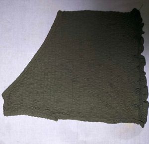 Olive Green Textured One Shoulder Crop Top