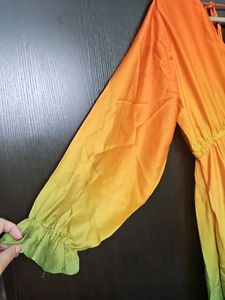 Rainbow Ombre Maxi Satin Dress