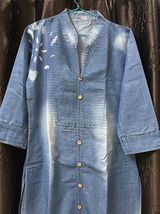 Denim Button-Down Kurti