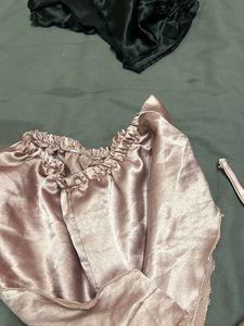 Pink Satin Short Set