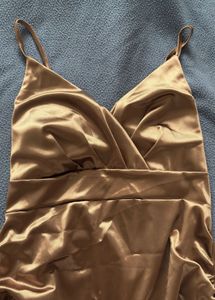 Golden Hour Satin Bodycon Dress (Padded, Not Used)