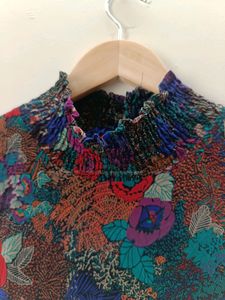 Georgette Printed High Neck Dress