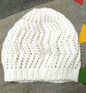 White Knit Beanie