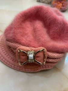 Pink Knitted Bow Hat