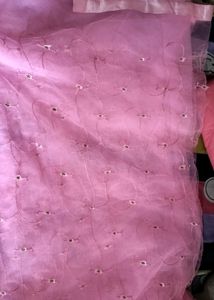 Pink Embroidered Fabric