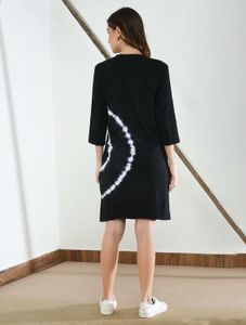 Round Neck Tie Dye Midi Dress