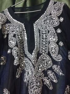 Elegant Black Chikankari Kurta